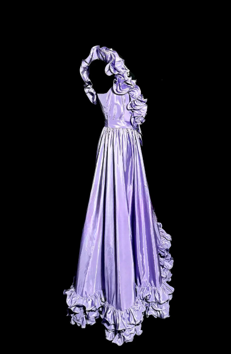 Pretty Mermaid One Shoulder Satin Ruffle Without Sleeves Long Prom Dress, Evening Dress C6659