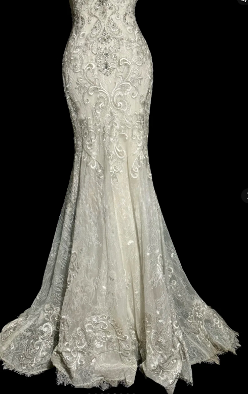 Sexy Mermaid Spaghetti Straps Lace Without Sleeves Long Prom Dress, Evening Dress C6661