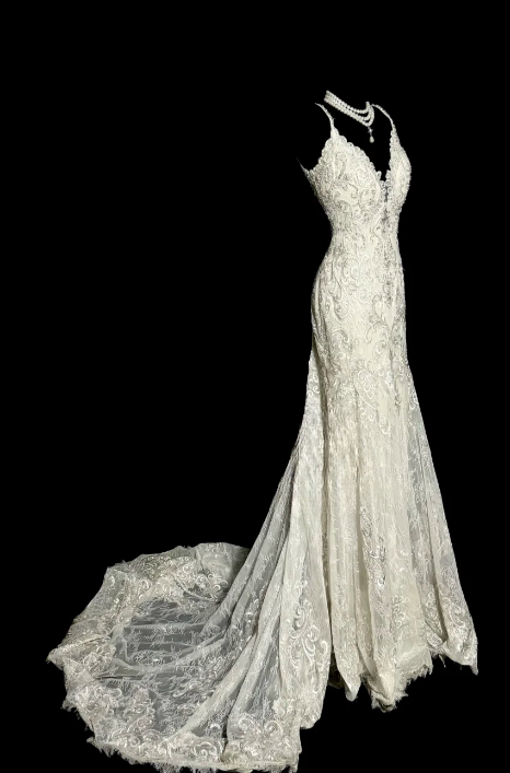 Sexy Mermaid Spaghetti Straps Lace Without Sleeves Long Prom Dress, Evening Dress C6661