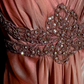 Charming Peach Mermaid V Neck Satin Beaded Without Sleeves Long Prom Dress, Evening Dress C6662