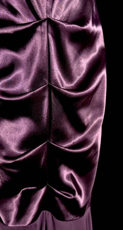 Chic Dark Purple Mermaid Halter Satin Chiffon Without Sleeves Long Prom Dress, Evening Dress C6664