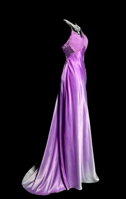 Gradient Chic Mermaid Spaghetti Straps Satin Lace Without Sleeves Long Prom Dress, Evening Dress C6665