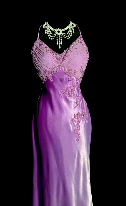 Gradient Chic Mermaid Spaghetti Straps Satin Lace Without Sleeves Long Prom Dress, Evening Dress C6665