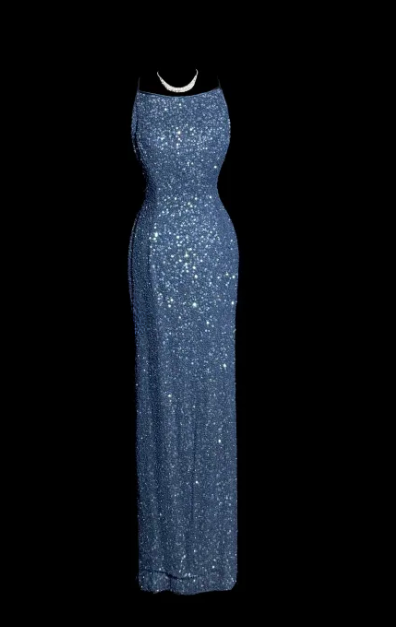 Shiny Mermaid Spaghetti Straps Sequin Backless Without Sleeves Long Prom Dress, Evening Dress C6672