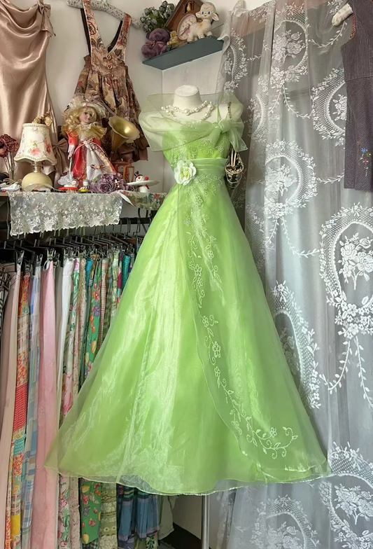 Pretty A Line Spaghetti Straps Chiffon Without Sleeves Long Prom Dress, Evening Dress C6677