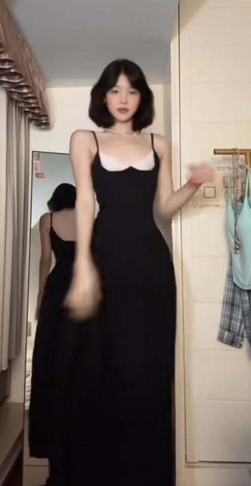 Chic Black A Line Spaghetti Straps Satin Without Sleeves Long Prom Dress, Evening Dress C6682