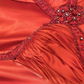 Classy Mermaid Red V Neck Satin Beaded Without Sleeves Long Prom Dress, Evening Dress C6688