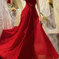 Pretty A Line Red Spaghetti Straps Chiffon Without Sleeves Long Prom Dress, Evening Dress C6691