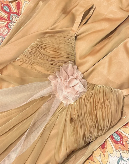 Elegant A Line Spaghetti Straps Chiffon Without Sleeves Long Prom Dress, Evening Dress C6697