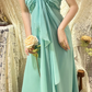 Pretty A Line One Shoulder Chiffon Without Sleeves Long Prom Dress, Evening Dress C6698