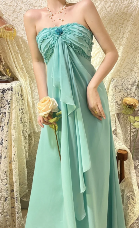 Pretty A Line One Shoulder Chiffon Without Sleeves Long Prom Dress, Evening Dress C6698