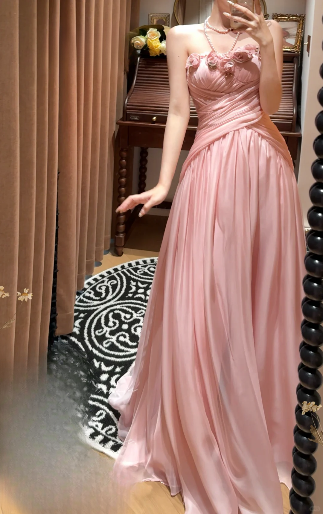 Pretty A Line Strapless Chiffon Without Sleeves Long Prom Dress, Evening Dress C6702