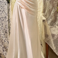 Charming Mermaid One Shoulder Pleated Satin Without Sleeves Long Prom Dress, Evening Dress C6711