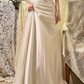 Charming Mermaid One Shoulder Pleated Satin Without Sleeves Long Prom Dress, Evening Dress C6711
