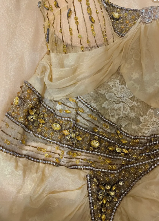 Gorgeous Mermaid Spaghetti Straps Chiffon Lace Beaded Without Sleeves Long Prom Dress, Evening Dress C6714