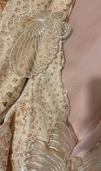 Charming Mermaid V Neck Satin Lace Beaded Without Sleeves Long Prom Dress, Evening Dress C6716