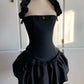 Vintage A line Strapless Short Black Homecoming Dress 19th Birthday Outfits C672