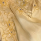Robe de bal longue sirène jaune pastel en mousseline et dentelle, modèle C6732