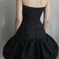 Cute Black A Line Sweetheart Satin Short Homecoming Dress 19th Birthday Outfits C6738