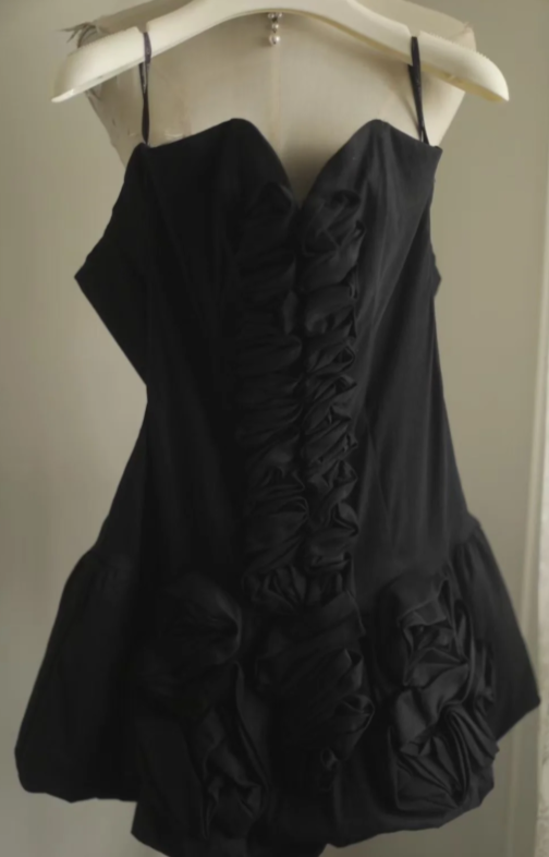 Cute Black A Line Sweetheart Satin Short Homecoming Dress 19th Birthday Outfits C6738