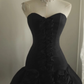 Cute Black A Line Sweetheart Satin Short Homecoming Dress 19th Birthday Outfits C6738