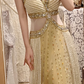 Magnifique robe de bal longue en tulle à col V et perles, coupe trapèze, référence C6740