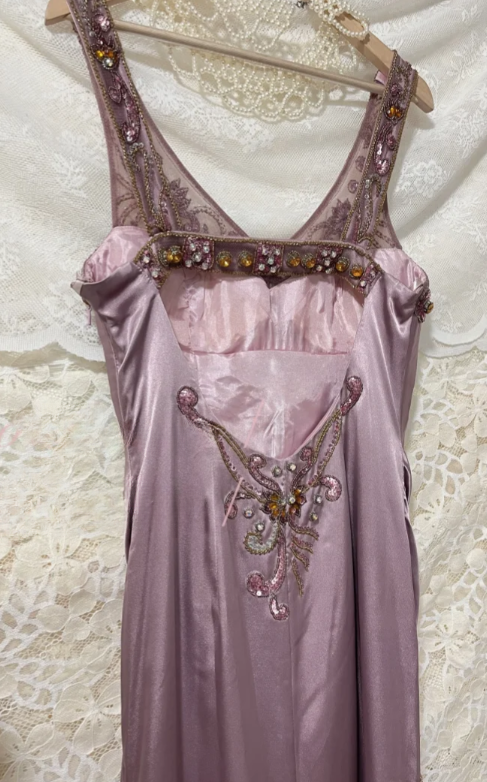 Robe de bal longue sirène charmante en satin et mousseline ornée de perles, robe de soirée C6742