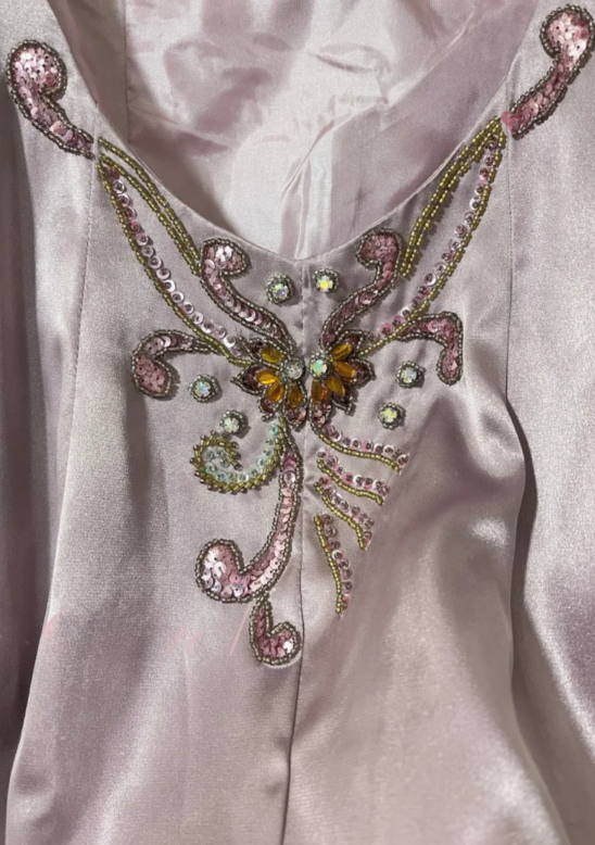 Robe de bal longue sirène charmante en satin et mousseline ornée de perles, robe de soirée C6742
