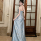 Magnifique robe de bal longue sirène bustier en satin, robe de soirée C6760