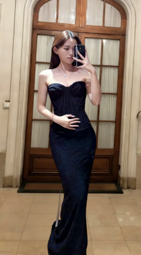 Sexy Mermaid Sweetheart Satin Long Prom Dress, Evening Dress C6818