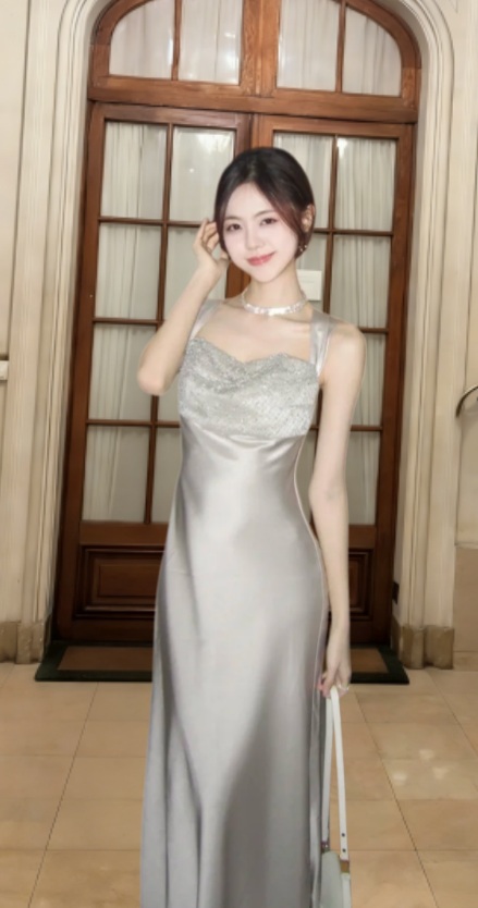 Pretty Mermaid Sweetheart Straps Satin Long Prom Dress, Evening Dress C6821