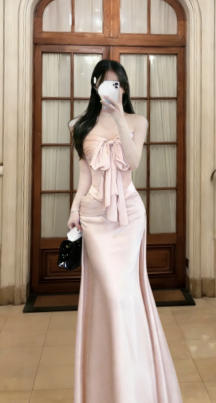 Elegant Mermaid Sweetheart Satin Long Prom Dress, Evening Dress C6828