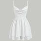 Simple A Line Spaghetti Straps Chiffon Homecoming Dress Birthday Outfits C686