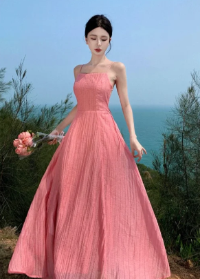 Elegant Spaghetti Straps A Line Satin Long Prom Dress, Evening Dress C6932