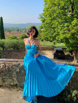 Pretty A Line Halter Satin Long Prom Dress, Evening Dress C6940