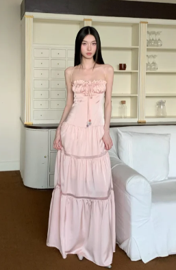 Pretty A Line Spaghetti Straps Satin Long Prom Dress, Evening Dress C6994