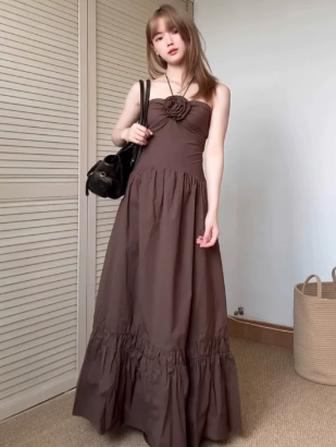 Pretty A Line Halter Satin Long Prom Dress, Evening Dress C6996