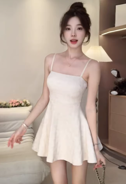 Sexy and alluring new fitted A-line mini skirt with a hot girl vibe short dress C7019