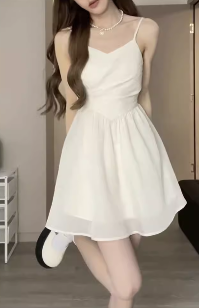 Women's slip dress, 2026 summer new style, sweet and gentle short dress C7033