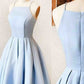 Satin Light blue Simple Short Mini Homecoming dress For Teens Birthday Outfits C716