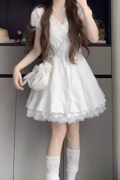 French-style Sweet and Innocent New Summer Short Dress C7167