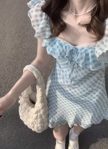 Gentle and Sweet A-Line Princess Dress,  Summer Short Dress C7189