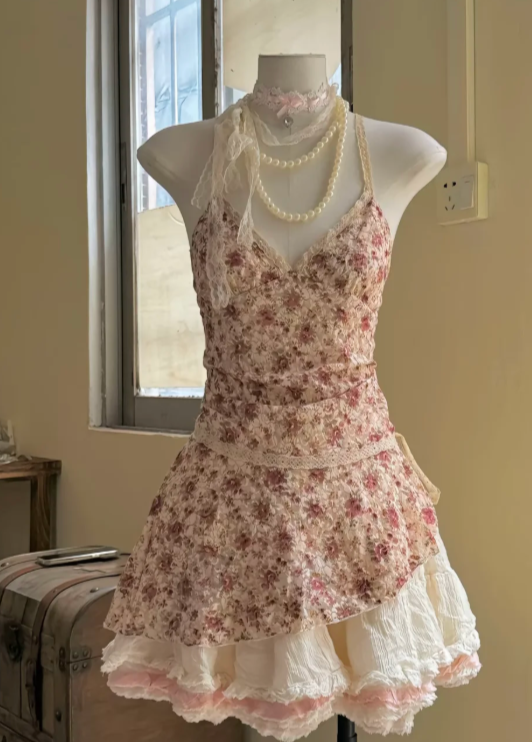 Gentle and Sweet A-Line Princess Dress,  Summer Short Dress C7198