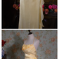Vintage sirène licou fleurs jaunes longues robes de bal C72