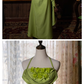 Vintage sirène licou fleurs vertes longues robes de bal C74