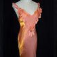 Vintage Mermaid Straps Organza Long Prom Dresses C75