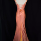 Vintage Mermaid Straps Organza Long Prom Dresses C75