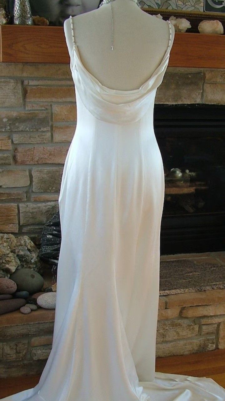 Vintage White Mermaid Straps Sequin Long Wedding Dresses C773