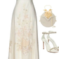 Vintage A Line Straps Satin Long Prom Dress C777