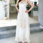 Robe de bal longue en satin à bretelles trapèze vintage C777